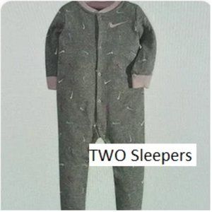 TWO Nike Print Sleepers Size 6 Months